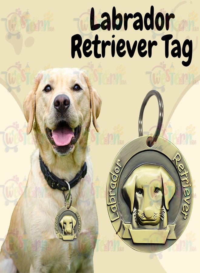Western Era Labrador Bronze Tag with Dog Face Engraved - Durable Metal Pet ID Tag, Stylish, Sturdy, Long-Lasting, Scratch-Resistant, Lightweight, Attach to Dog Collar for Added Style & Security - Image 2